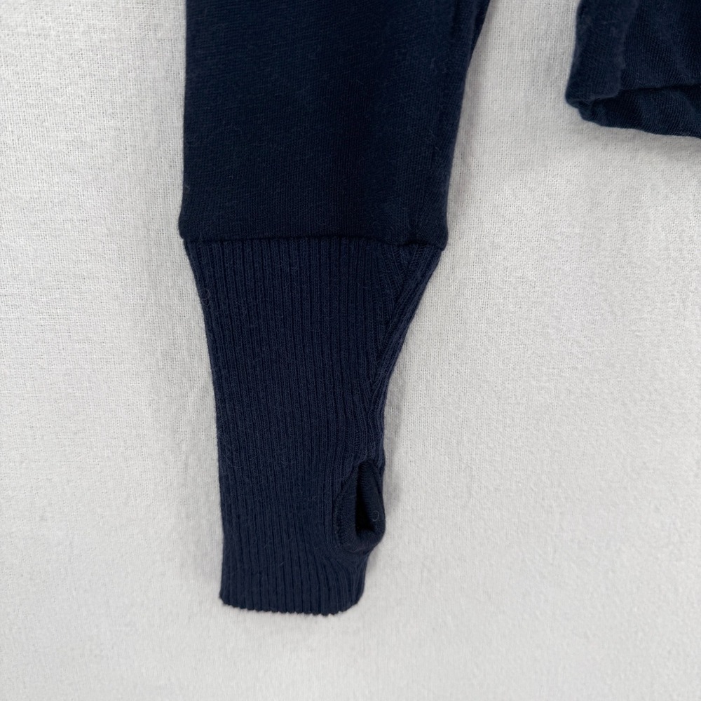 ENZA COSTA Cashmere Easy Cuffed U Neck Top Small Midnight Blue Minimalist Luxury - Picture 11 of 14
